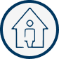 Icon of person stood outside house