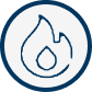 Icon showing flame