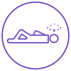 Icon showing person collapsed on floor with stars around their head to show lack of consciousness.