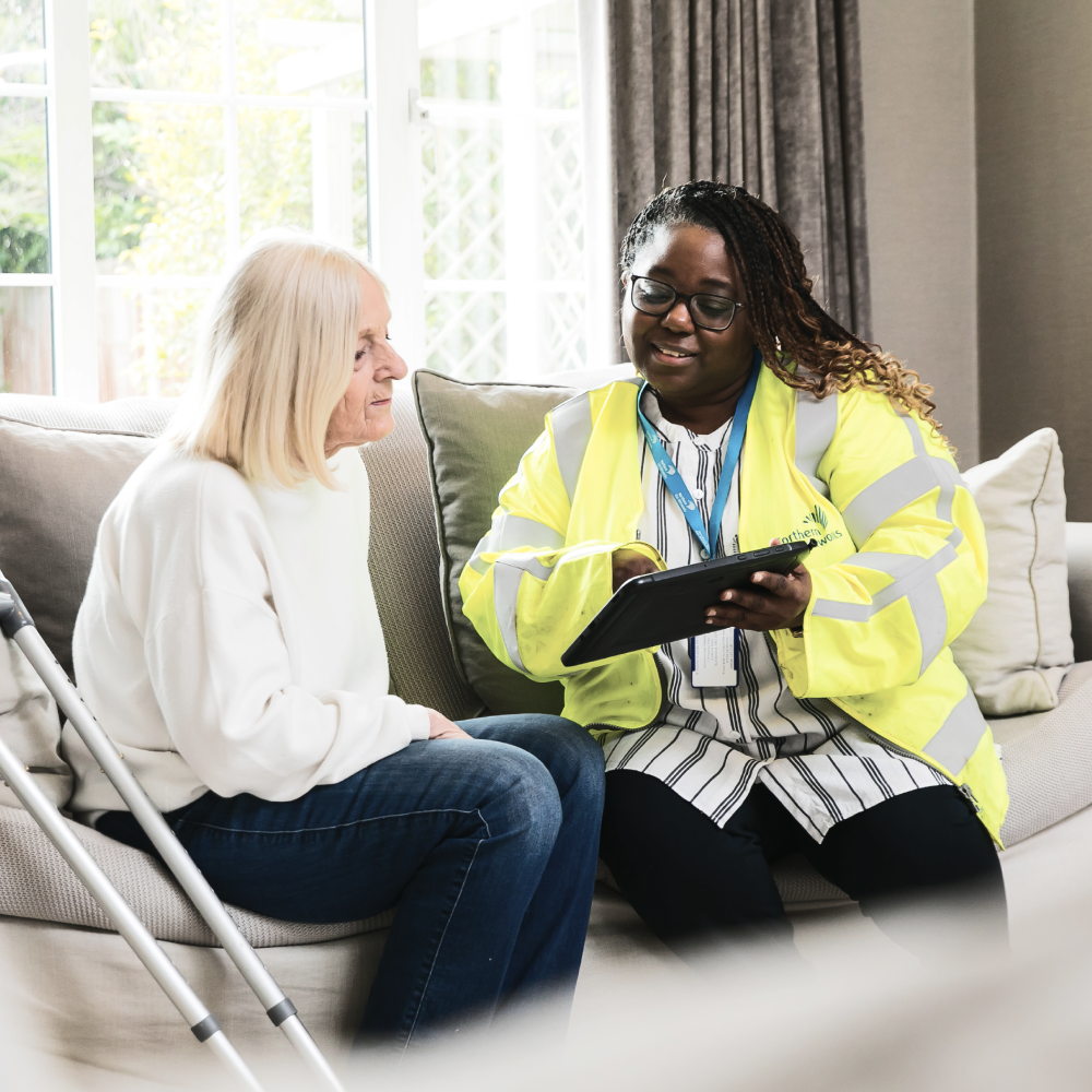 Northern Gas worker talking to vulnerable customer